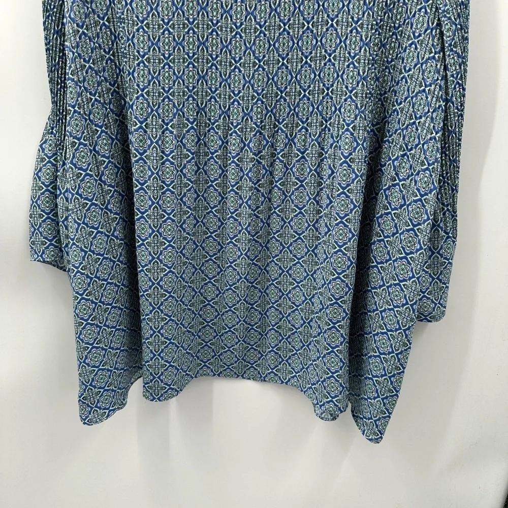 J. Jill Blue Patterned Blouse - Picture 14 of 15